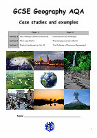 Page 1: GCSE Geography AQA - northgate.norfolk.sch.uk · 1 GCSE Geography AQA Case studies and examples Name _____ Paper 1 Paper 2 Section A The challenge of Natural Hazards Urban Issues